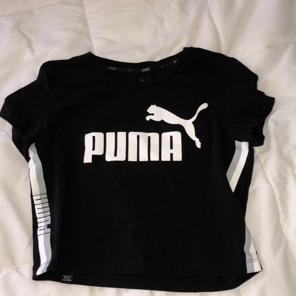 Black puma crop top
